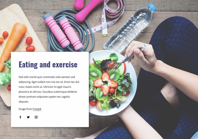 Eating and exercise Homepage Design