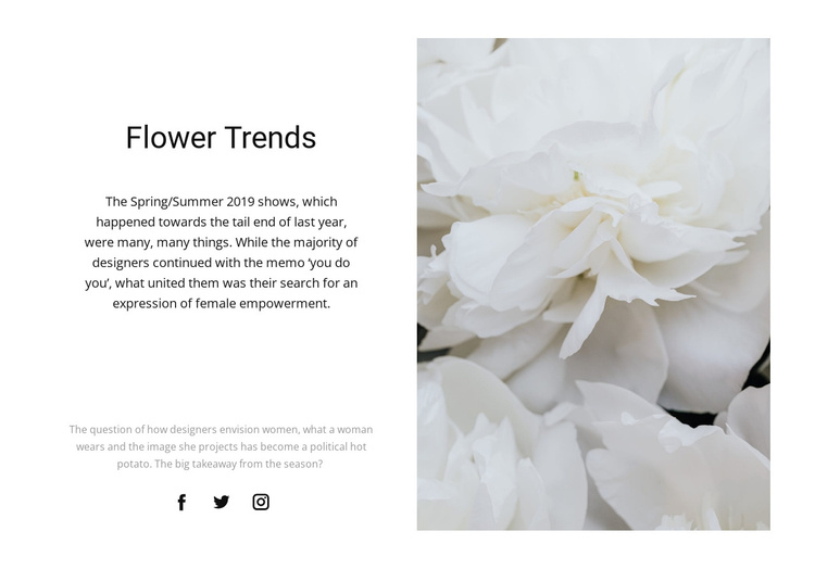 Peonies are fashionable Joomla Template