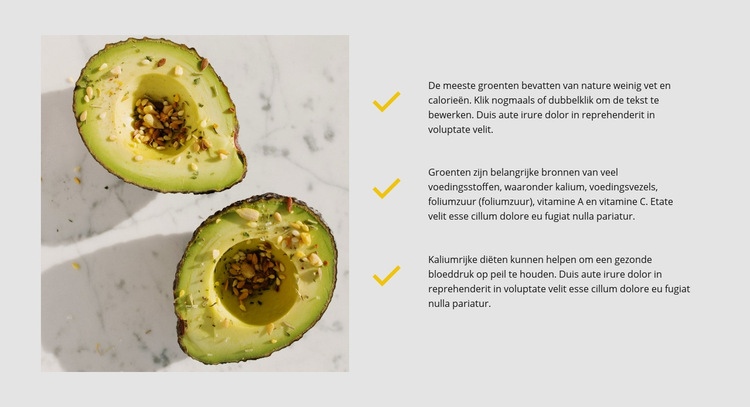 Avocado is gezond Website Builder-sjablonen