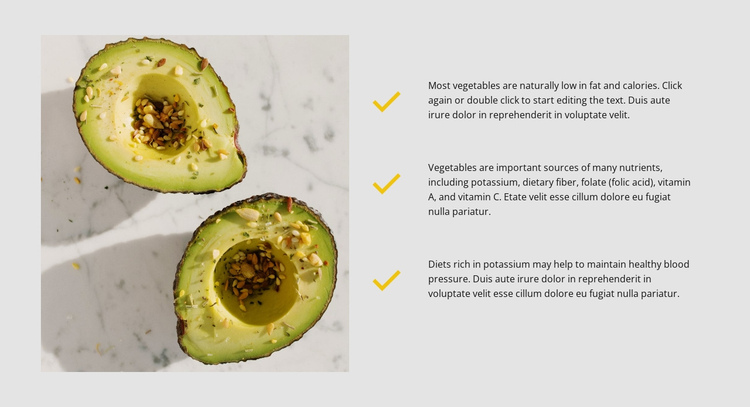 Avocado is healthy One Page Template