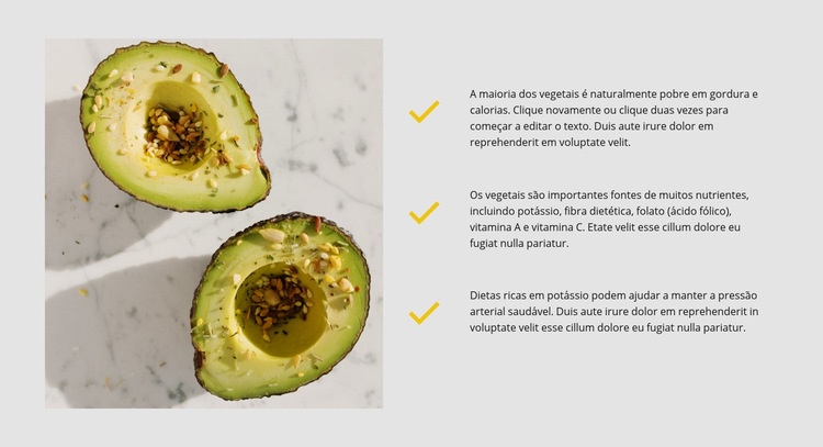 Abacate é saudável Construtor de sites HTML