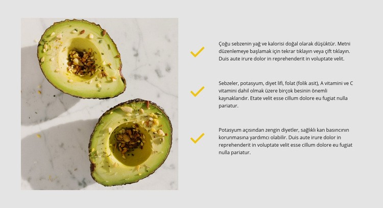 Avokado sağlıklıdır HTML5 Şablonu