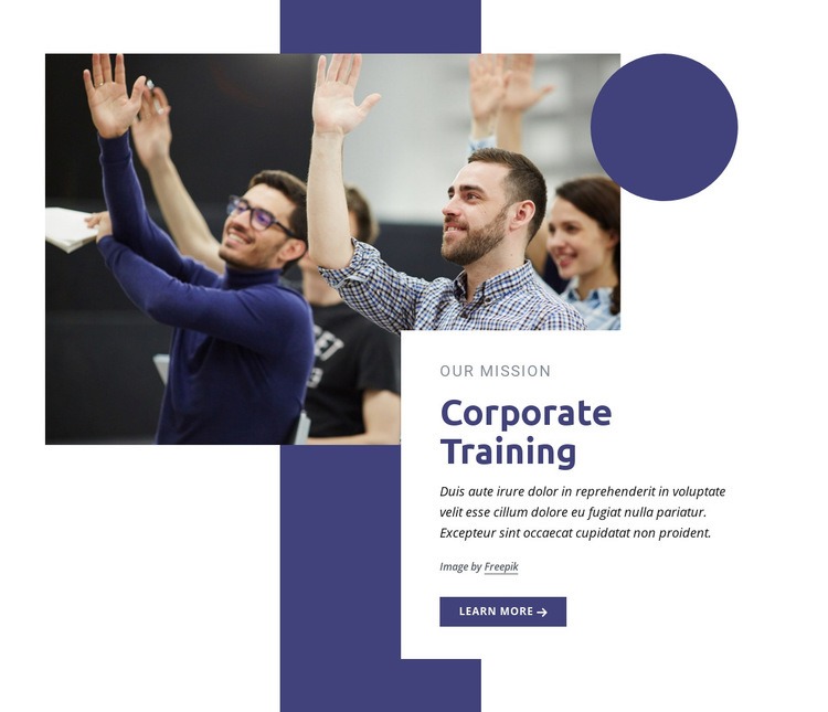 Corporate training programs Web Page Design
