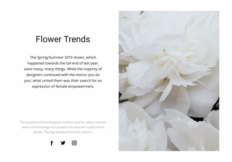 Peonies are fashionable Landing Page