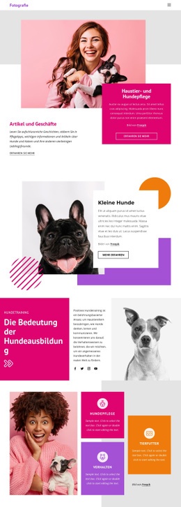 Haustiere Geschichten HTML-Vorlage