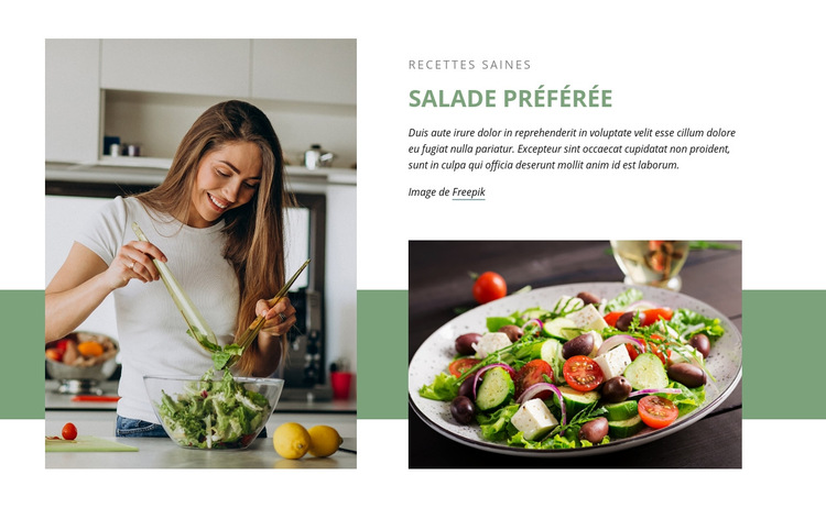 Salade préférée Modèle de site Web