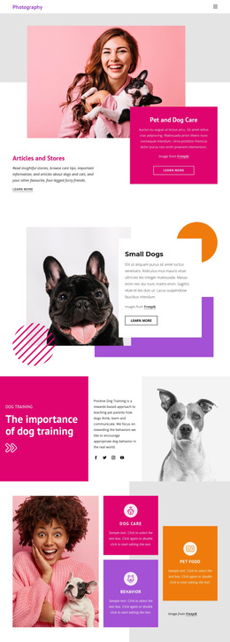 Awesome HTML5 Template For Pets Stories