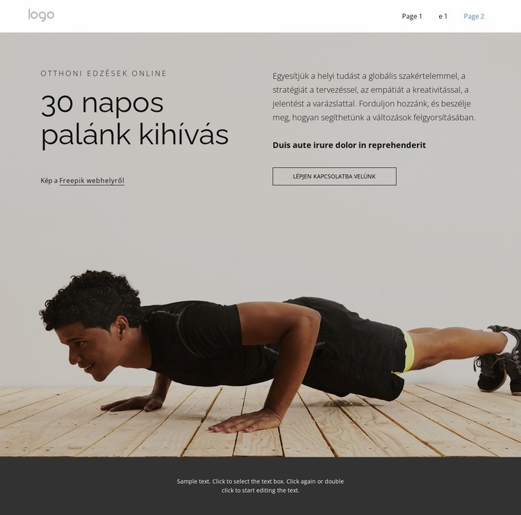 Plank kihívás Weboldal tervezés