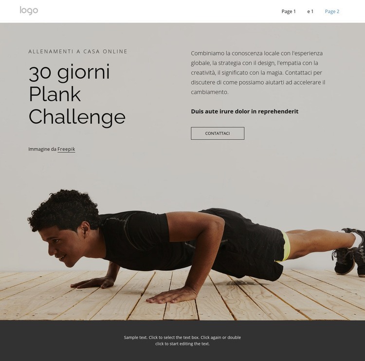 Plank challenge Costruttore di siti web HTML