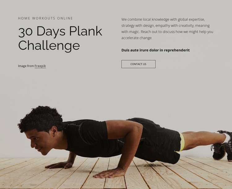 Plank challenge Joomla Template