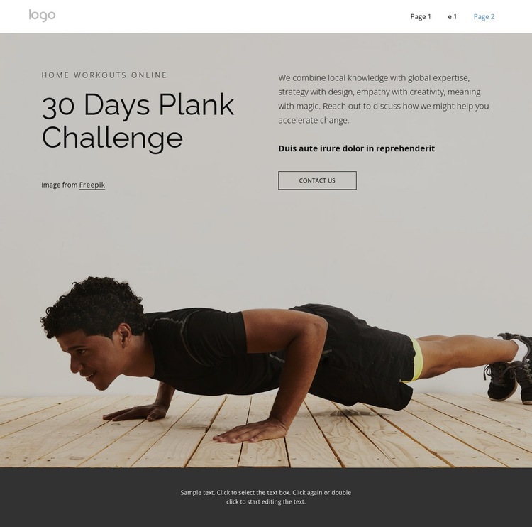 Plank challenge Web Page Design