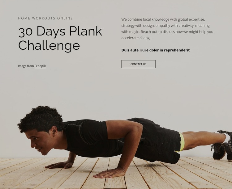 Plank challenge WordPress Website Builder