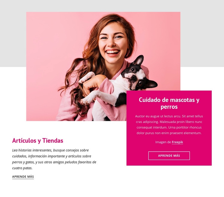 Datos asombrosos sobre los perros Maqueta de sitio web