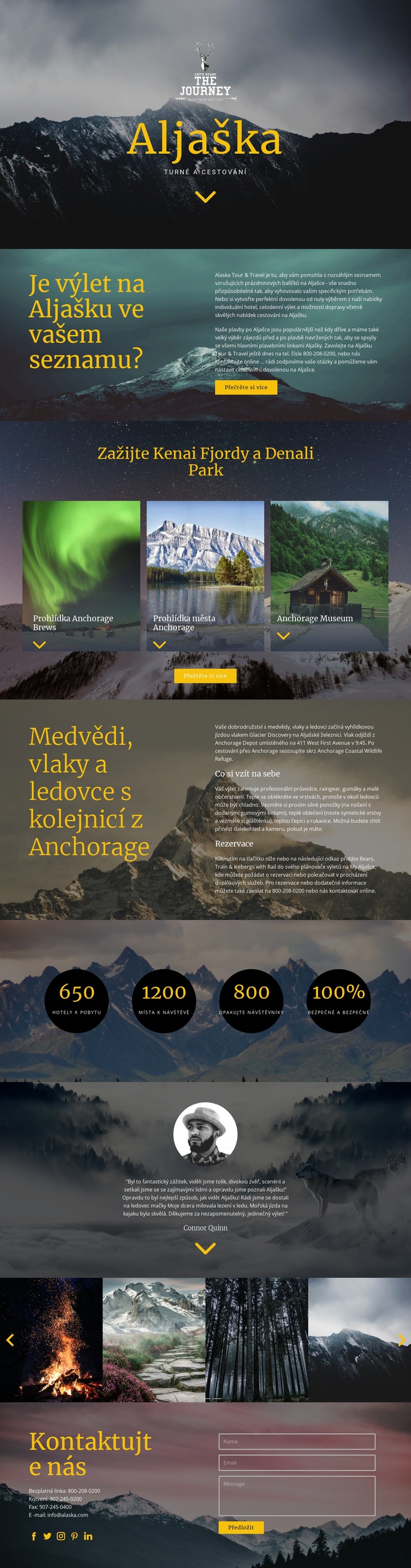 Aljaška Travel Šablona webové stránky