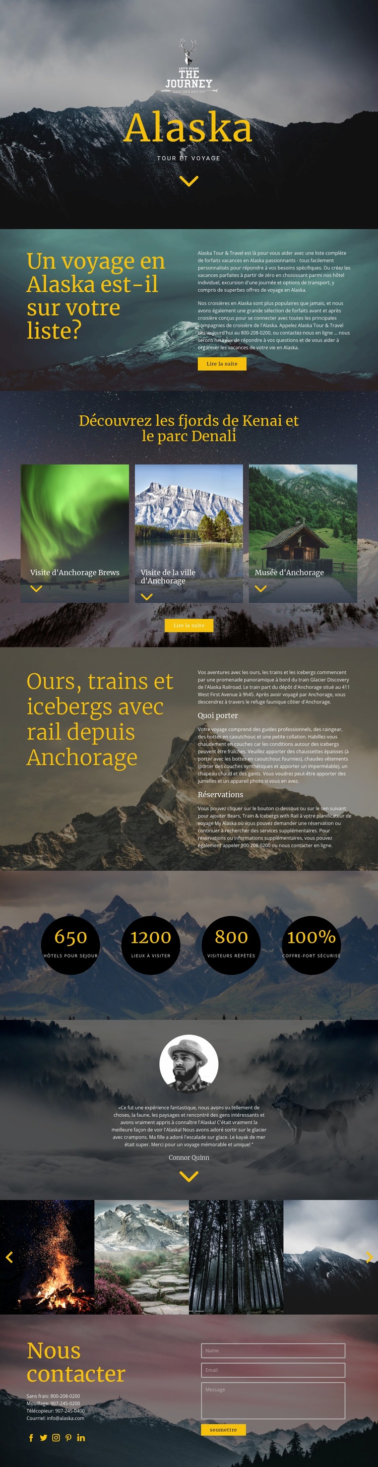 Voyage en Alaska Créateur de site Web HTML