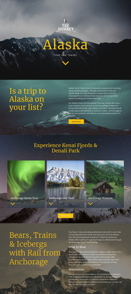 Alaska Travel - Fully Responsive Template