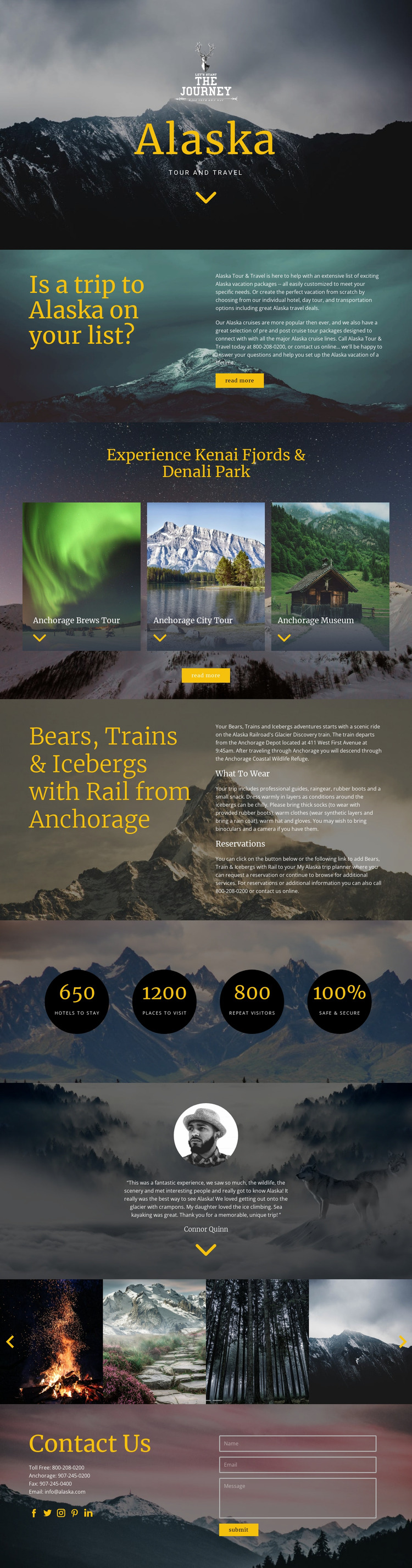 Alaska Travel Html Website Builder