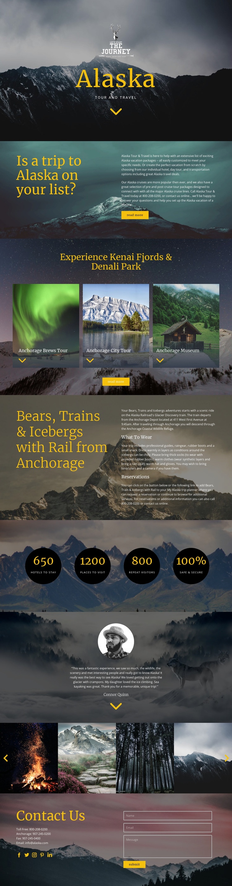 Alaszkai utazás Html Weboldal készítő