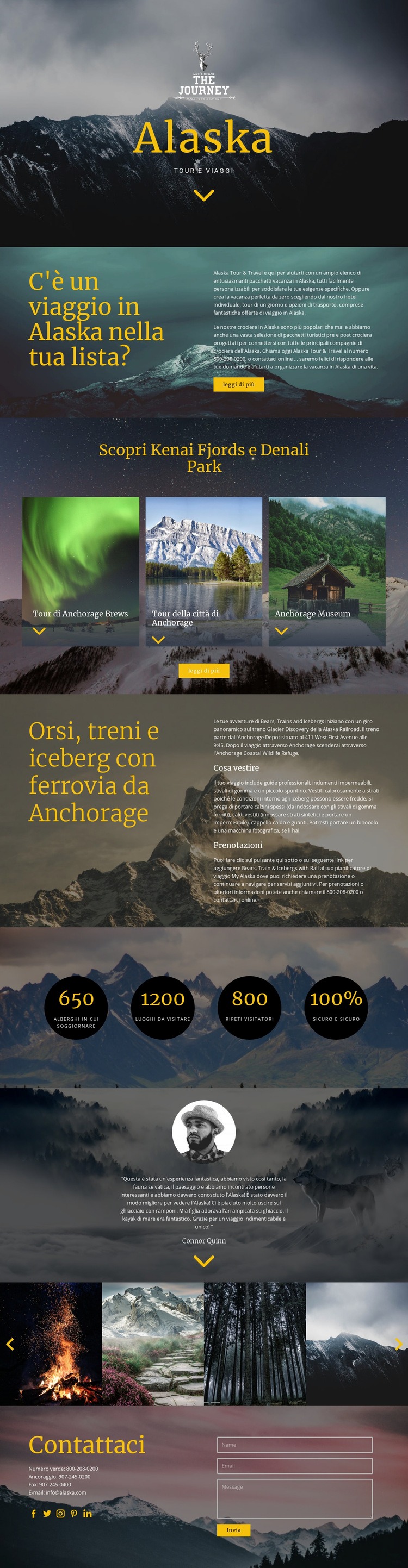 Viaggio in Alaska Costruttore di siti web HTML