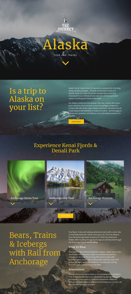 Alaska Travel - Functionality Joomla Template Editor