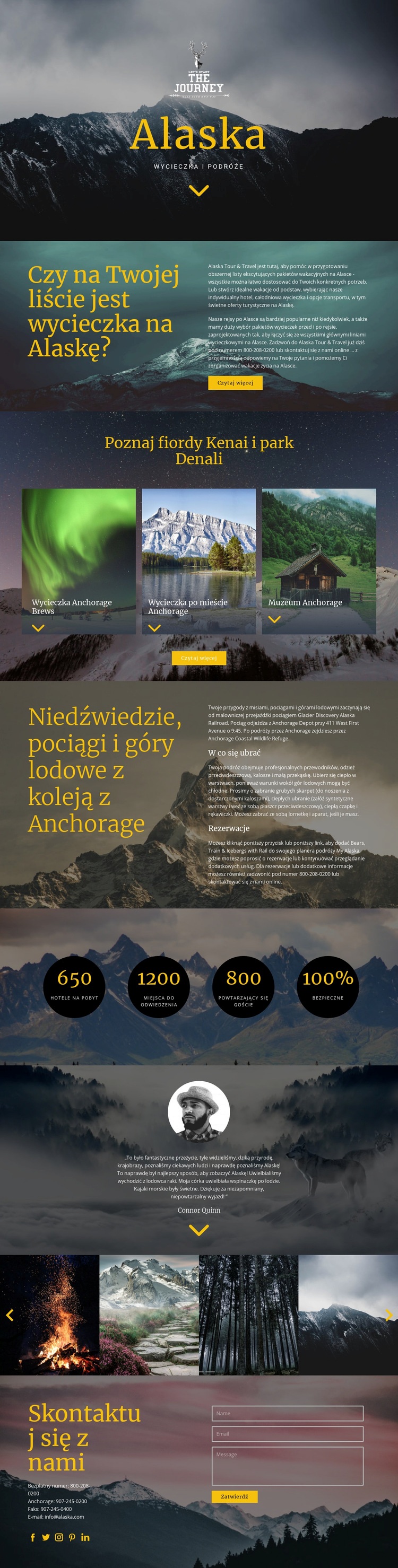 Alaska Travel Kreator witryn internetowych HTML