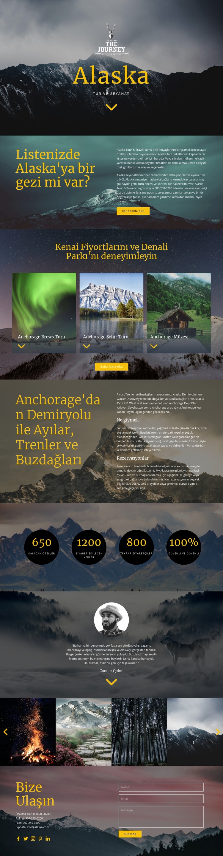Alaska Seyahati Html Web Sitesi Oluşturucu