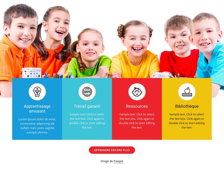 Jeux et activités pour les enfants Modèles de constructeur de sites Web