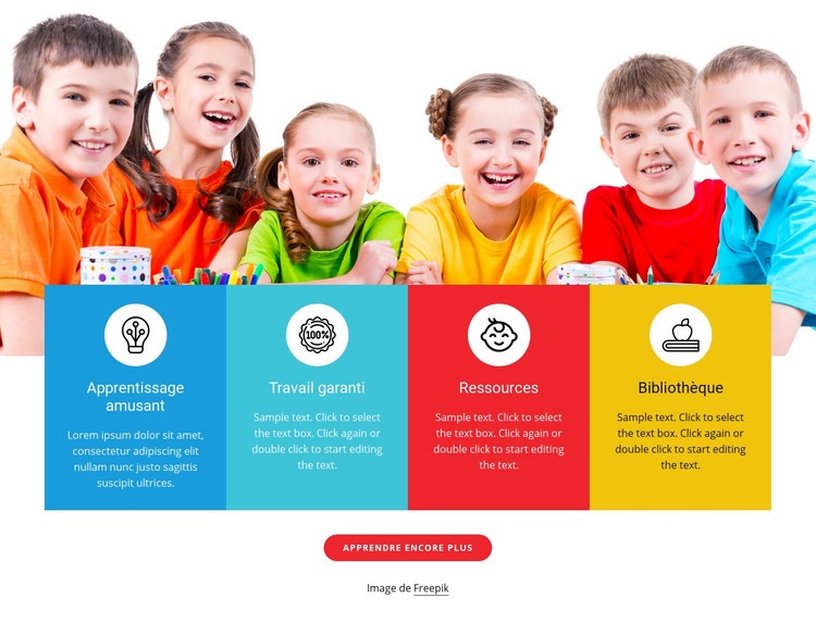 Jeux et activités pour les enfants Créateur de site Web HTML