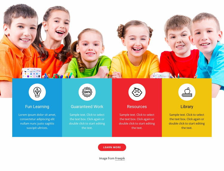 Games and activities for kids Website Template