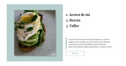 Diseño De Sitio Web Para Tostada De Aguacate