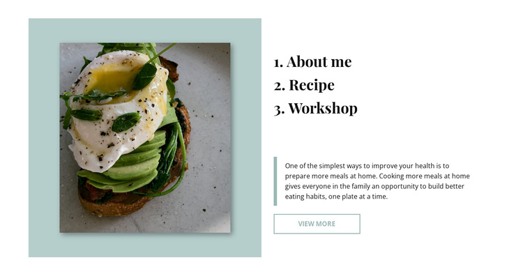 Avocado toast One Page Template