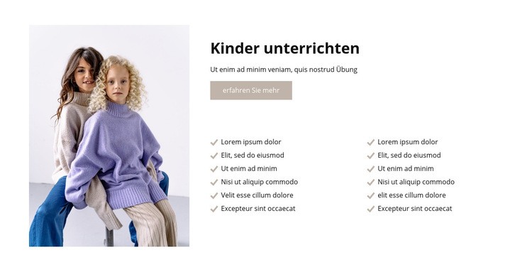 Kinder unterrichten Website Builder-Vorlagen