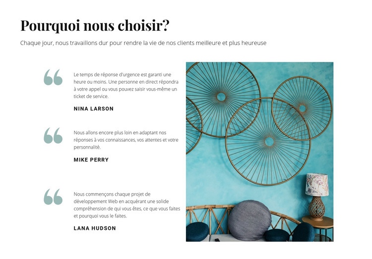 Opinions sur nous Conception de site Web