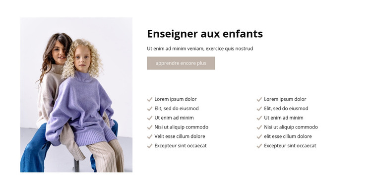 Enseigner aux enfants Modèle HTML