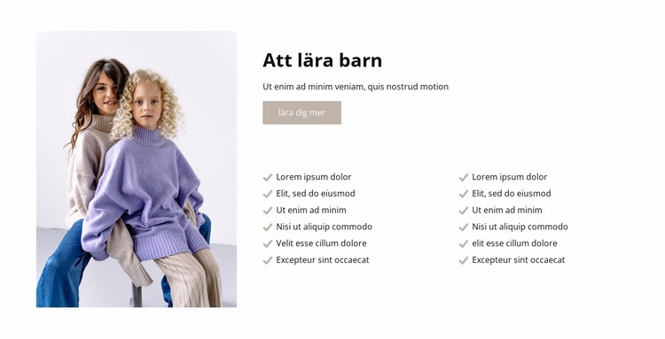 Att lära barn CSS -mall