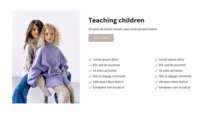 Teaching children Wix Template Alternative