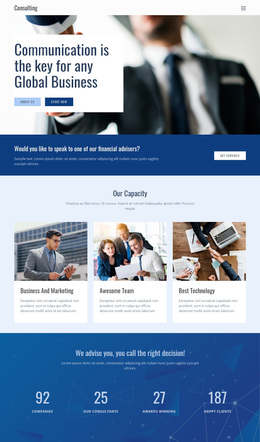 Key To Global Business - Free Website Template
