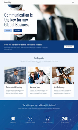 Key To Global Business - Modern Web Page Design