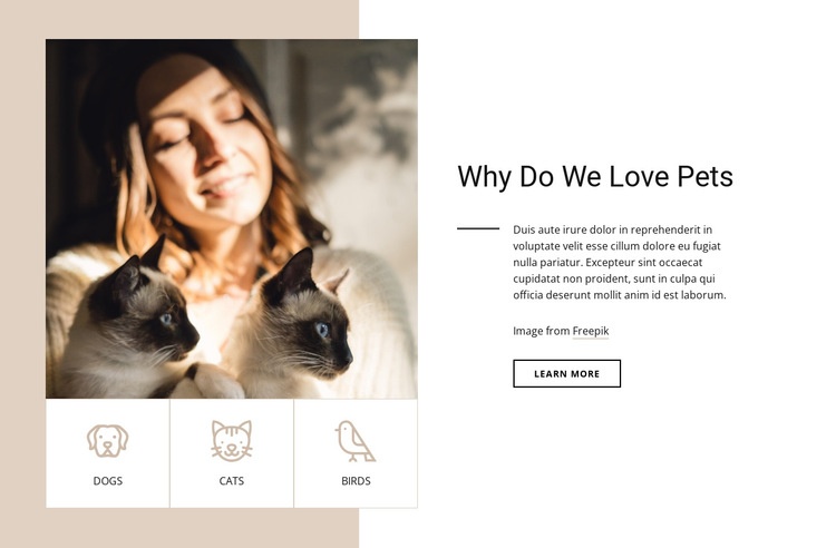Proč milujeme domácí zvířata Html Website Builder