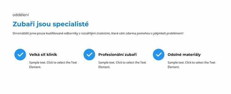 Specialisté oddělení kliniky Šablona CSS