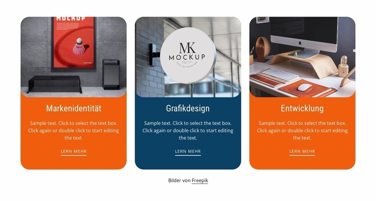 Markenidentität Landing Page