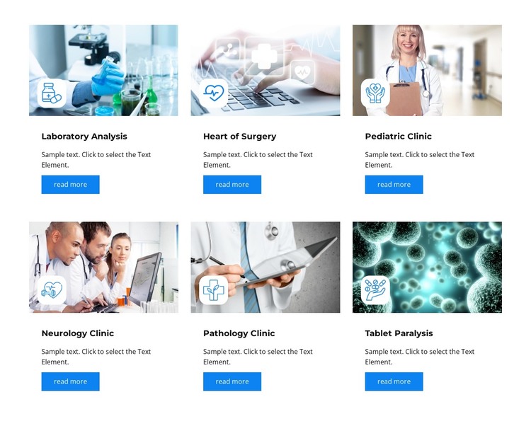 Select clinic service HTML Template