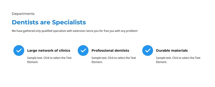 Clinic department specialists HTML Template