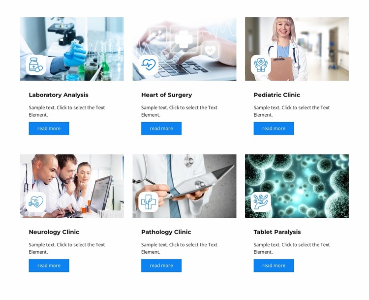 Select clinic service Html Website Builder