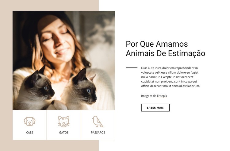 Por que amamos animais de estimação Modelos de construtor de sites