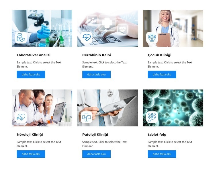 Klinik hizmeti seçin Html Web Sitesi Oluşturucu