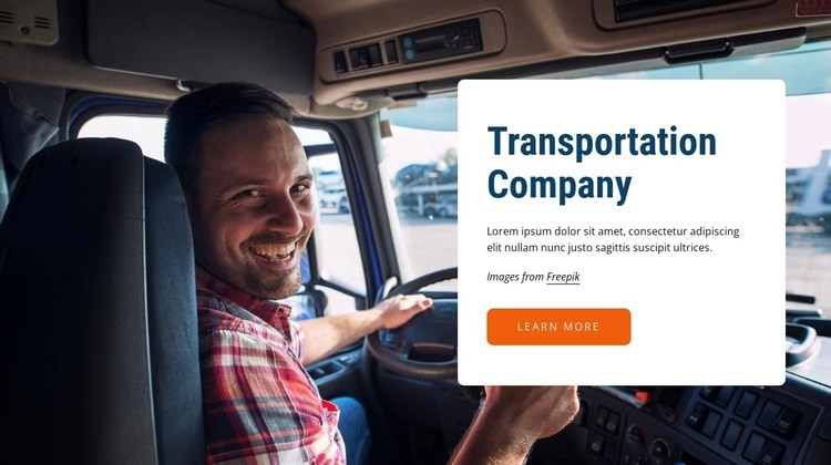 Transportation company Web Page Design