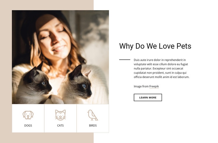 Why do we love pets Web Page Design