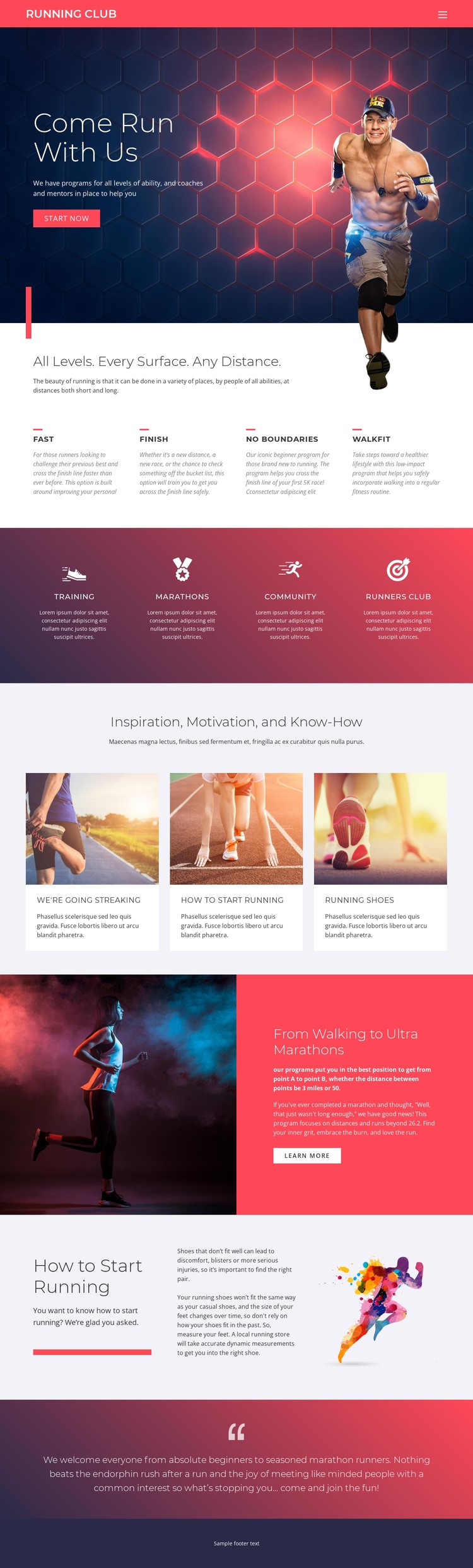 Running and sports CSS Template