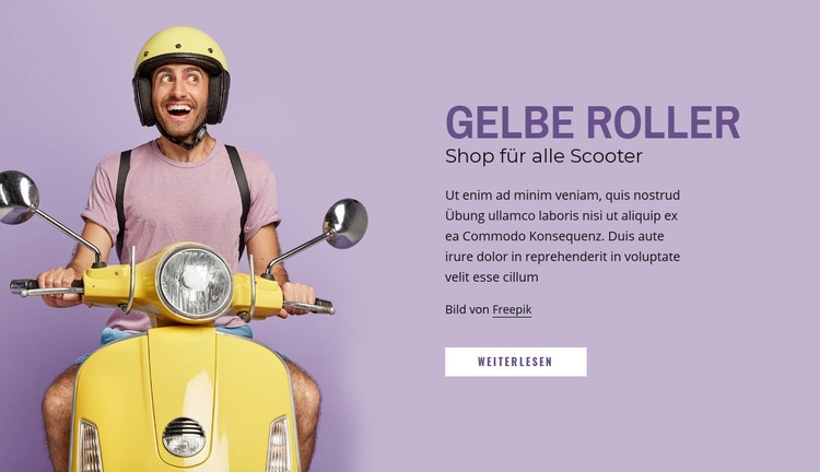 Gelbe Roller HTML5-Vorlage